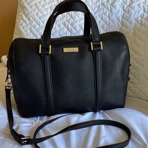 Kate Spade Black Shoulder Bag with Gold Details